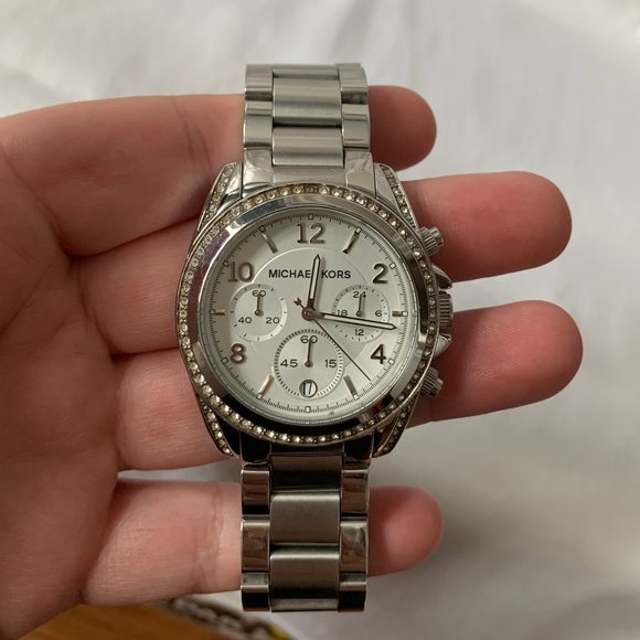 MK Blair Silver Chronograph Watch - Picture 2 of 6